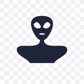 Alien transparent icon. Alien symbol design from Astronomy collection. Simple element vector illustration. Can be used in web and