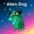 Alien two-headed dog in the sky Royalty Free Stock Photo