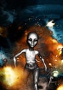 An Alien In Ufo Crash Sites