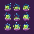 Alien In Ufo Emoji Set
