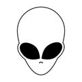 Alien, ufo face outline vector symbol icon design. Royalty Free Stock Photo