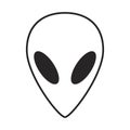 Alien, ufo face outline vector symbol icon design. Royalty Free Stock Photo