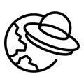 Alien ufo space icon outline vector. Monster comic