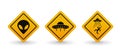 Alien and UFO warning road sign Royalty Free Stock Photo