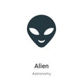 Alien vector icon on white background. Flat vector alien icon symbol sign from modern astronomy collection for mobile concept and Royalty Free Stock Photo
