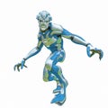 Alien warrior attack Royalty Free Stock Photo