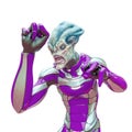 Alien warrior is ready to attack Royalty Free Stock Photo