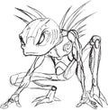 Alien Warrior Sketch Royalty Free Stock Photo