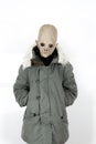 Alien wearing a military coat