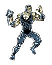 Alien wielding a hammer comic book character Royalty Free Stock Photo