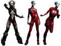 Alien women 3D illustration Royalty Free Stock Photo