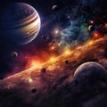 alien world, deep space landscape Royalty Free Stock Photo