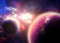 Alien worlds - Elements of this Image Furnished by NASA Royalty Free Stock Photo