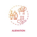Alienation red gradient concept icon