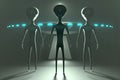 Aliens/ extraterrestrials and spaceship - 3D rendering