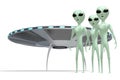 Aliens/ extraterrestrials and spaceship - 3D rendering