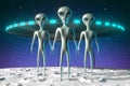 Aliens/ extraterrestrials, spaceship - 3D rendering