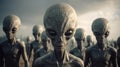 aliens with intense gazes and mysterious features, AI generated Royalty Free Stock Photo