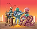 Aliens invaders. Royalty Free Stock Photo