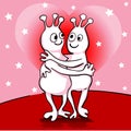 Aliens in love Royalty Free Stock Photo