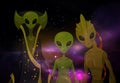 Aliens or martians at space or cosmos. Sci-fi Royalty Free Stock Photo