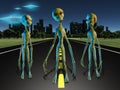 Aliens on road