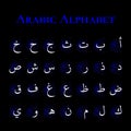 Arabic Alphabet Alif Blue Light Shadow Script Naskh