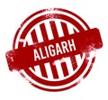 Aligarh - Red grunge button, stamp Royalty Free Stock Photo