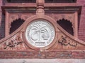 Aligarh, Uttar Pradesh, India - May 07, 2019 : AMU LOGO inscription on Strachey Hall of Aligarh Muslim University, Uttar Pradesh.