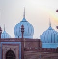 Aligarh, Uttar Pradesh, India - May 07, 2019 : Sir Syed Jama Masjid of Aligarh Muslim University, founded by Sir Syed Ahmad Khan.