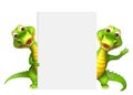 Aligator collection with white board Royalty Free Stock Photo