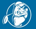 Aligator Crocodile Golf Sport Mascot Character Emblem Team Game Club