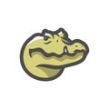 Aligator green reptile Vector icon Cartoon illustration