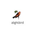 Alight bird tree logo vector