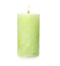 Alight color wax candle on white