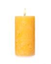 Alight color wax candle on white