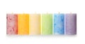 Alight color wax candles on white
