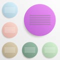 Align center badge color set. Simple glyph, flat vector of web icons for ui and ux, website or mobile application Royalty Free Stock Photo
