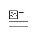 Align, format, image, left icon. Element of text and typography for mobile concept and web apps icon. Thin line icon for