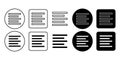 Align Left Icon Set for Text Formatting and Professional Document Editing Royalty Free Stock Photo