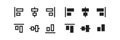 Align, line icon set. Column transform interface symbol in vector flat