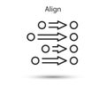 Align order line icon. Ordering or alignment sign. Automation script symbol. Data filter process. Vector