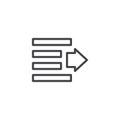 Align right tool outline icon