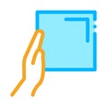 Align tiles with hands icon vector outline illustration