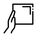 Align tiles with hands icon vector outline illustration