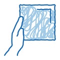 align tiles with hands doodle icon hand drawn illustration