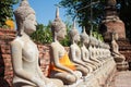 Aligned buddha statues Royalty Free Stock Photo