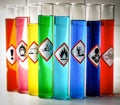 Aligned Chemical Danger pictograms - Flammable Royalty Free Stock Photo