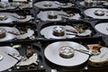 Aligned open Hard Disk Computer Drives Royalty Free Stock Photo