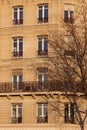 Aligned windows on typical parisian building